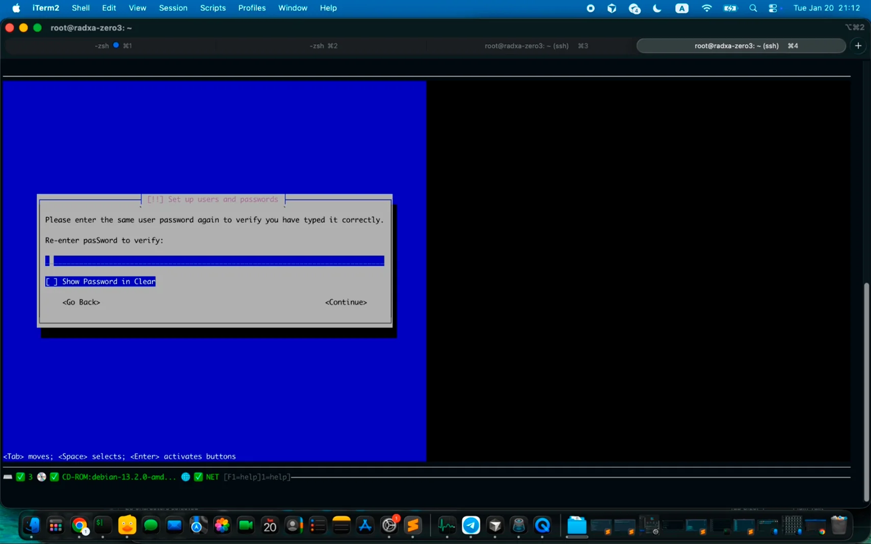 USBridge SSH terminal capturing a pre-OS hardware recovery environment