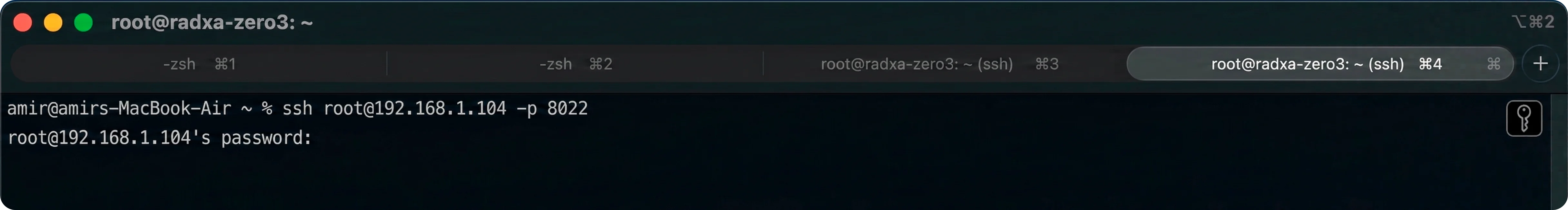Command-line interface demonstrating an active SSH connection to the USBridge appliance for BIOS-to-Text control