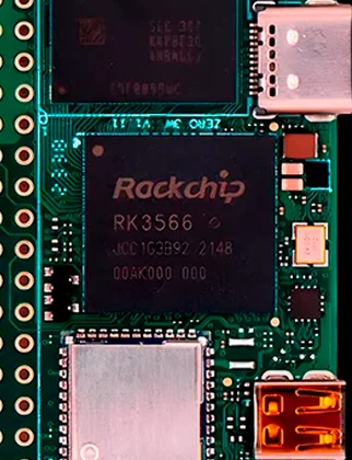The Radxa Zero 3W single-board computer integrated into USBridge KVM 2.0, featuring the Quad-Core ARM Cortex-A55 processor for high-speed video encoding.